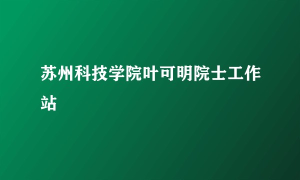 苏州科技学院叶可明院士工作站