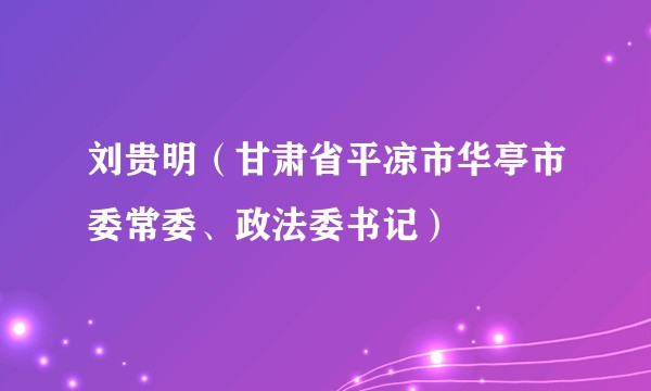 刘贵明（甘肃省平凉市华亭市委常委、政法委书记）