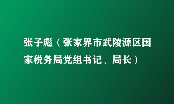 张子彪（张家界市武陵源区国家税务局党组书记、局长）