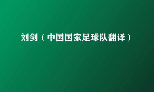 刘剑（中国国家足球队翻译）