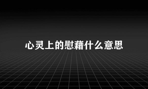 心灵上的慰藉什么意思
