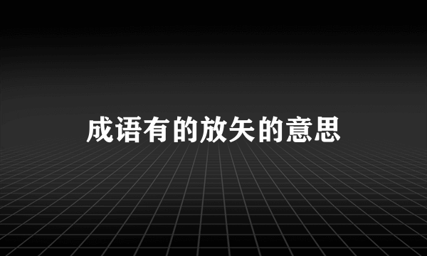 成语有的放矢的意思
