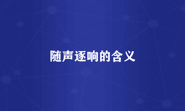 随声逐响的含义