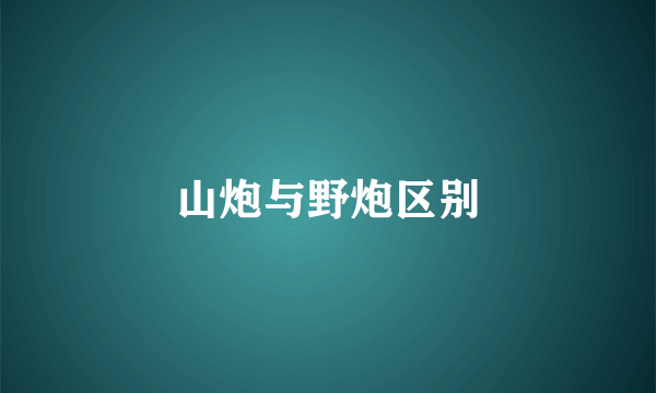山炮与野炮区别