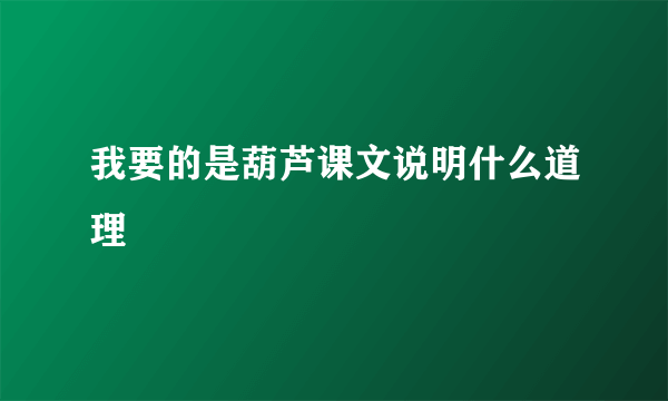 我要的是葫芦课文说明什么道理