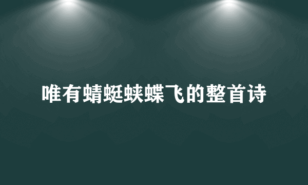 唯有蜻蜓蛱蝶飞的整首诗