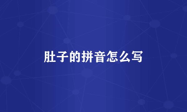 肚子的拼音怎么写