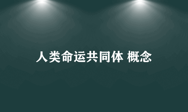 人类命运共同体 概念