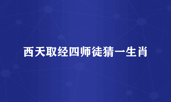 西天取经四师徒猜一生肖