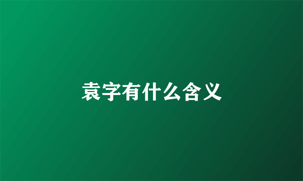 袁字有什么含义