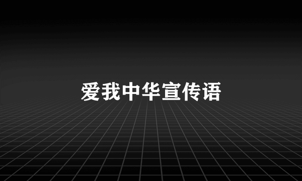 爱我中华宣传语