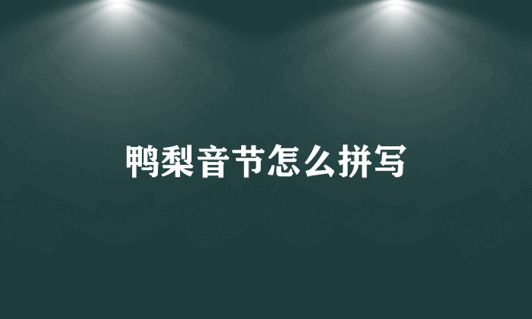 鸭梨音节怎么拼写