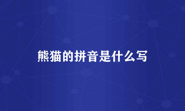 熊猫的拼音是什么写