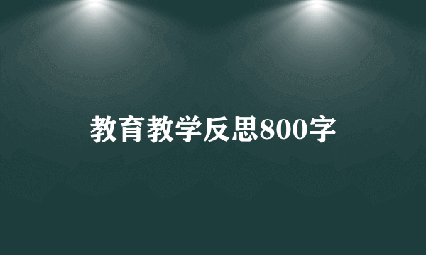 教育教学反思800字