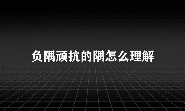 负隅顽抗的隅怎么理解