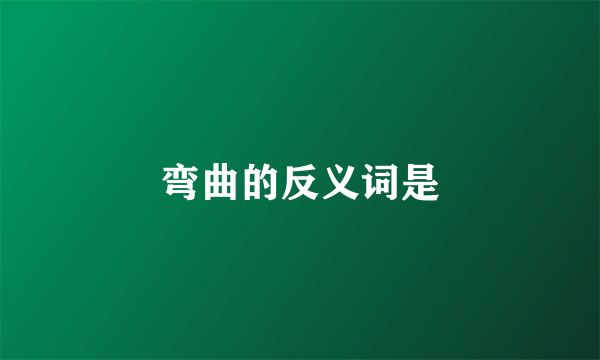 弯曲的反义词是