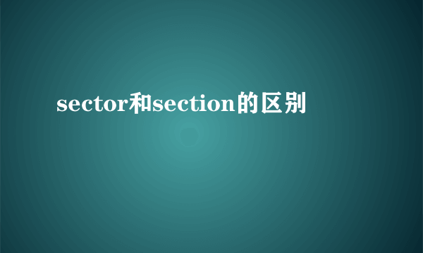 sector和section的区别
