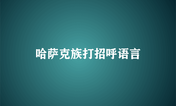 哈萨克族打招呼语言