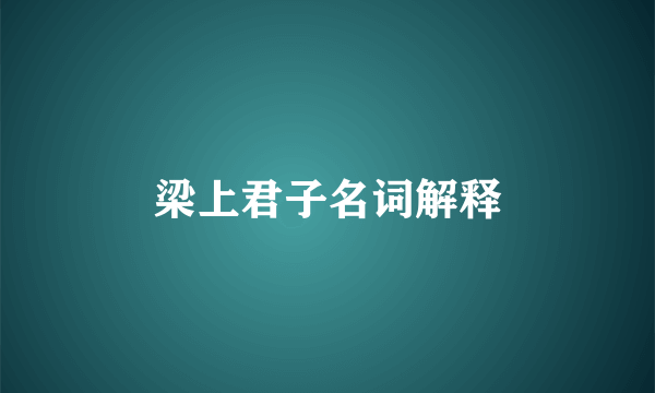 梁上君子名词解释