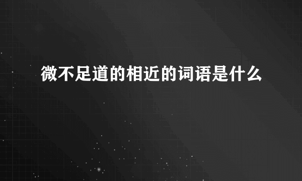 微不足道的相近的词语是什么