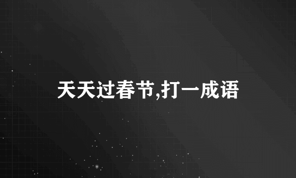 天天过春节,打一成语