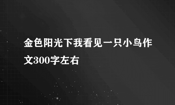 金色阳光下我看见一只小鸟作文300字左右