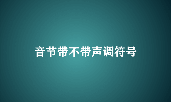 音节带不带声调符号