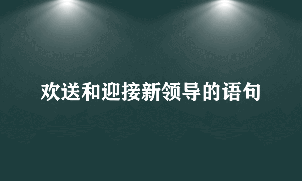 欢送和迎接新领导的语句