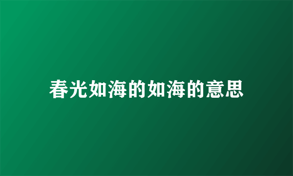 春光如海的如海的意思