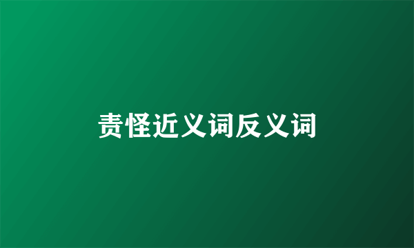 责怪近义词反义词