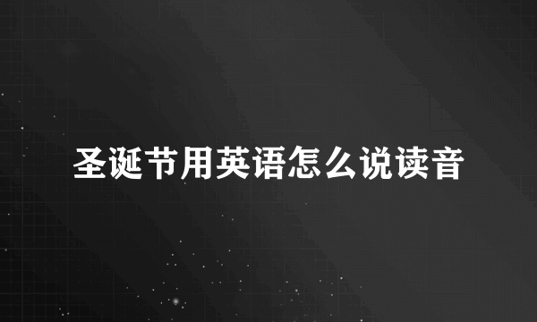 圣诞节用英语怎么说读音