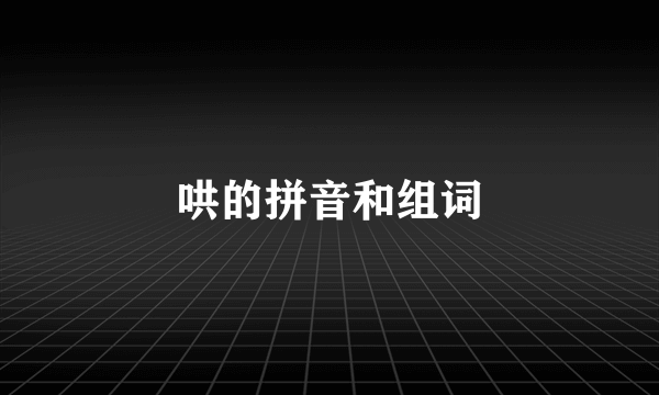 哄的拼音和组词