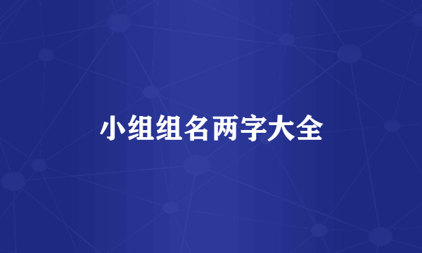 小组组名两字大全