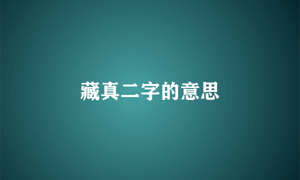 藏真二字的意思