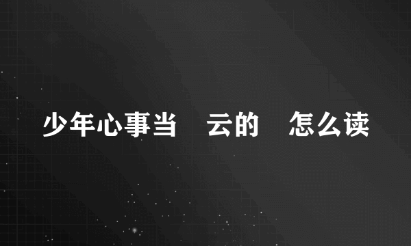 少年心事当拏云的拏怎么读
