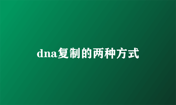 dna复制的两种方式