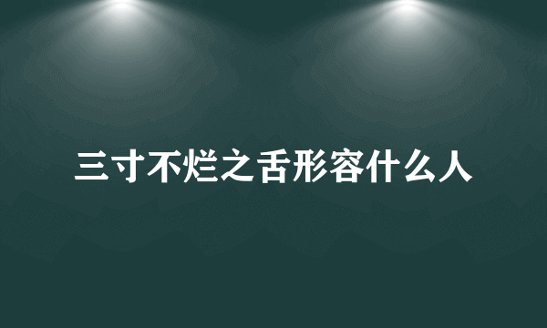 三寸不烂之舌形容什么人