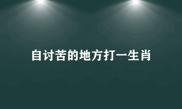自讨苦的地方打一生肖