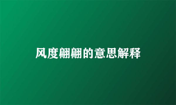 风度翩翩的意思解释