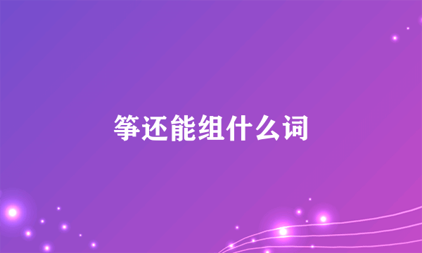 筝还能组什么词