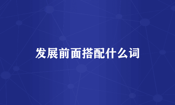 发展前面搭配什么词