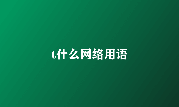 t什么网络用语