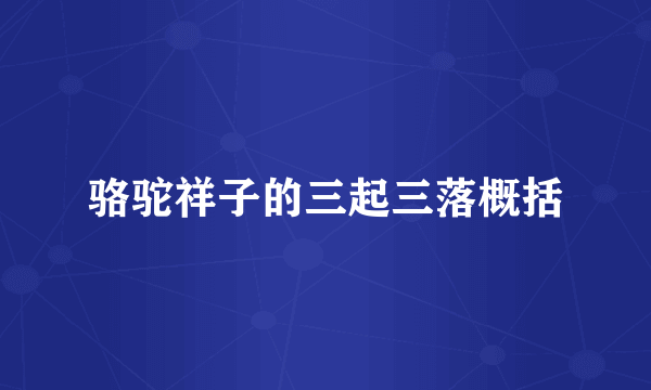 骆驼祥子的三起三落概括
