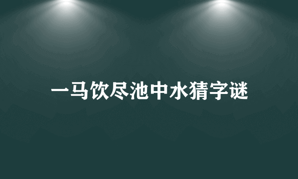 一马饮尽池中水猜字谜
