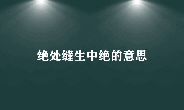 绝处缝生中绝的意思