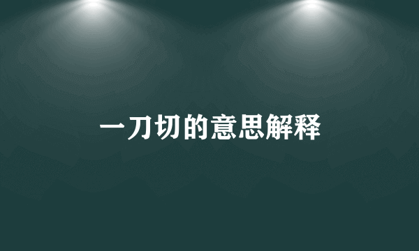 一刀切的意思解释