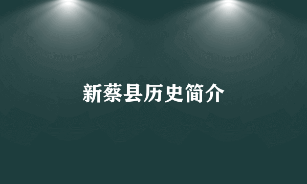 新蔡县历史简介