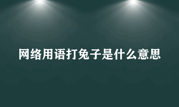 网络用语打兔子是什么意思