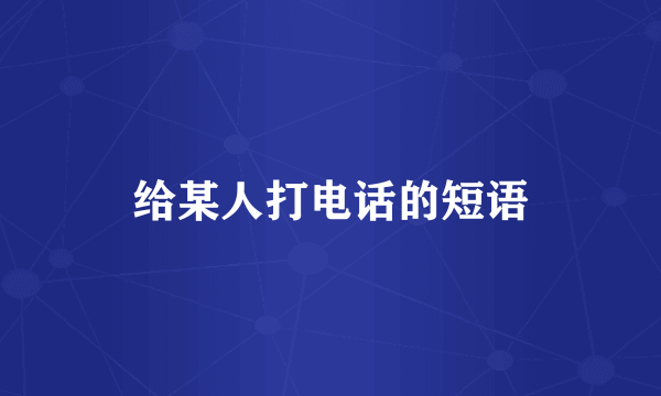 给某人打电话的短语
