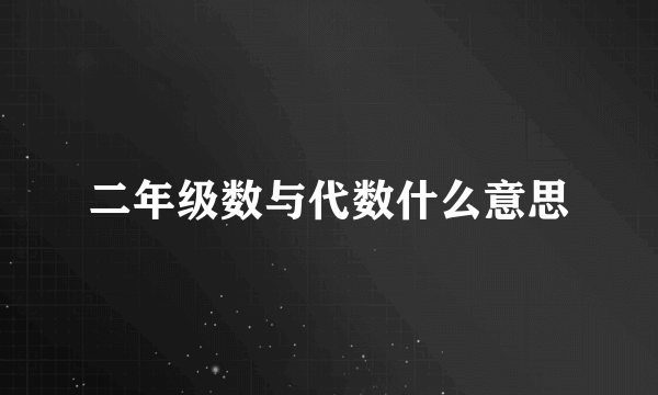 二年级数与代数什么意思